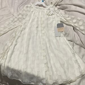 Pastourelle by Pippa & Julie 6x white polka dot lined a line dress nwt perfect